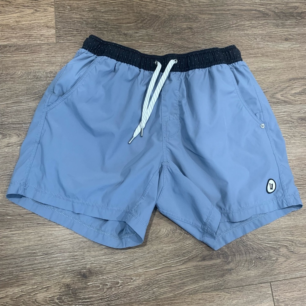 Vuori gym shorts, blue, 5in inseam